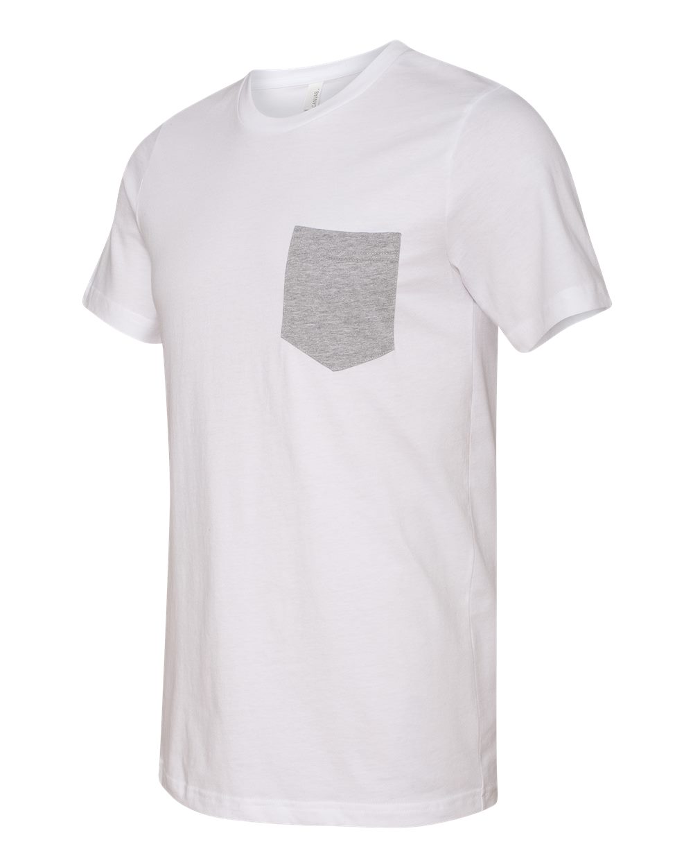 White/ Athletic Heather Jersey Pocket Tee - 3021