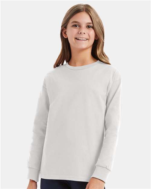 White Authentic Youth Long Sleeve T-Shirt - 5546