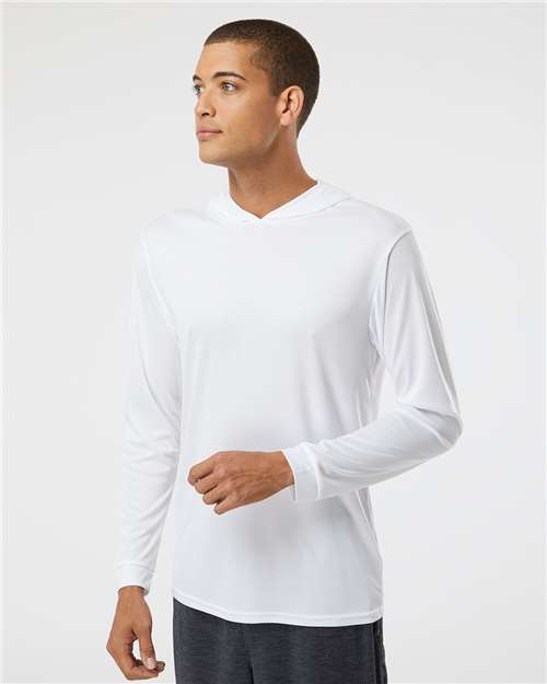White Bahama Performance Hooded Long Sleeve T-Shirt - 220