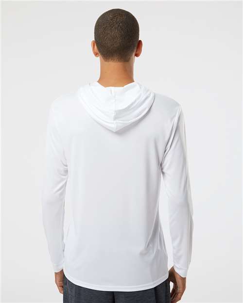 White Bahama Performance Hooded Long Sleeve T-Shirt - 220