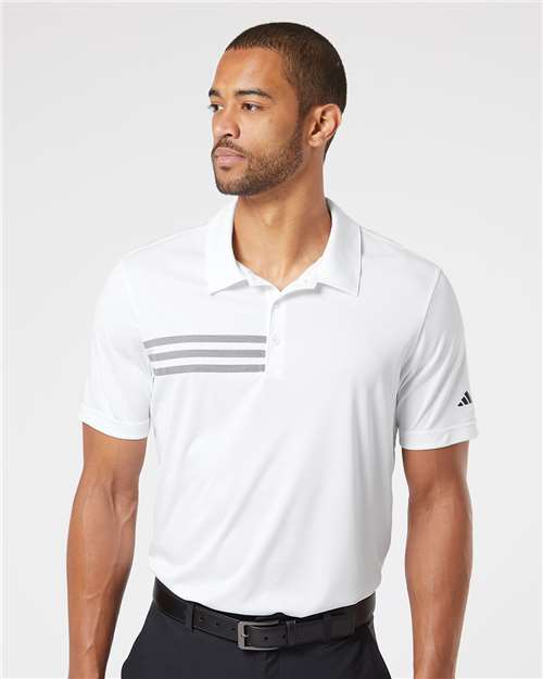 White/ Black 3-Stripes Chest Polo - A324