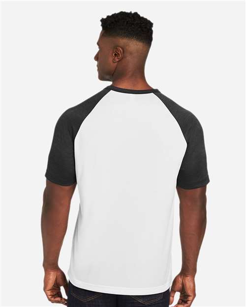 White/ Black Heather Unisex Zone Colorblock Raglan T-Shirt - TT62