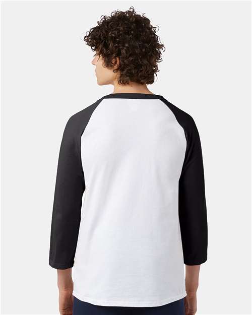 White/ Black Raglan Sleeve Baseball T-Shirt - T137