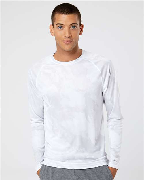 White Cabo Camo Performance Long Sleeve T-Shirt - 228
