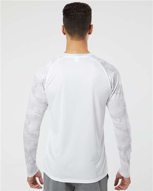 White Cayman Performance Camo Colorblocked Long Sleeve T-Shirt - 216