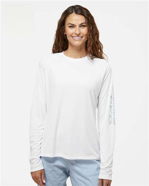 White/ Cirrus Grey Women's PFG Tidal Tee™ II Long Sleeve - 212485