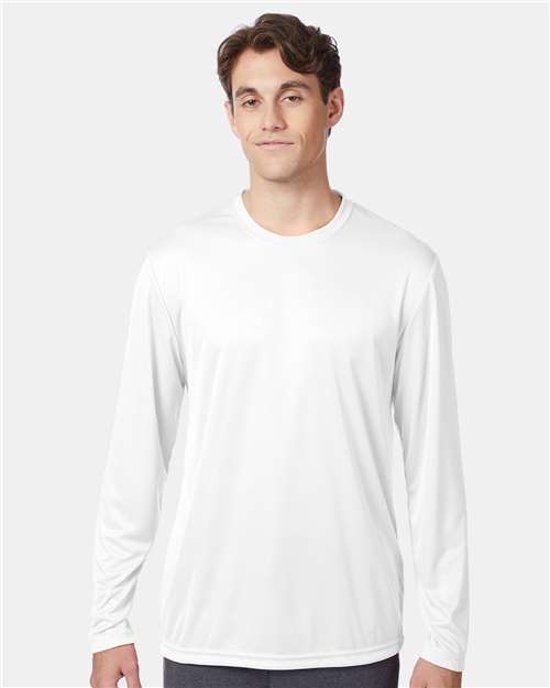 White Cool DRI® Long Sleeve Performance T-Shirt - 482L