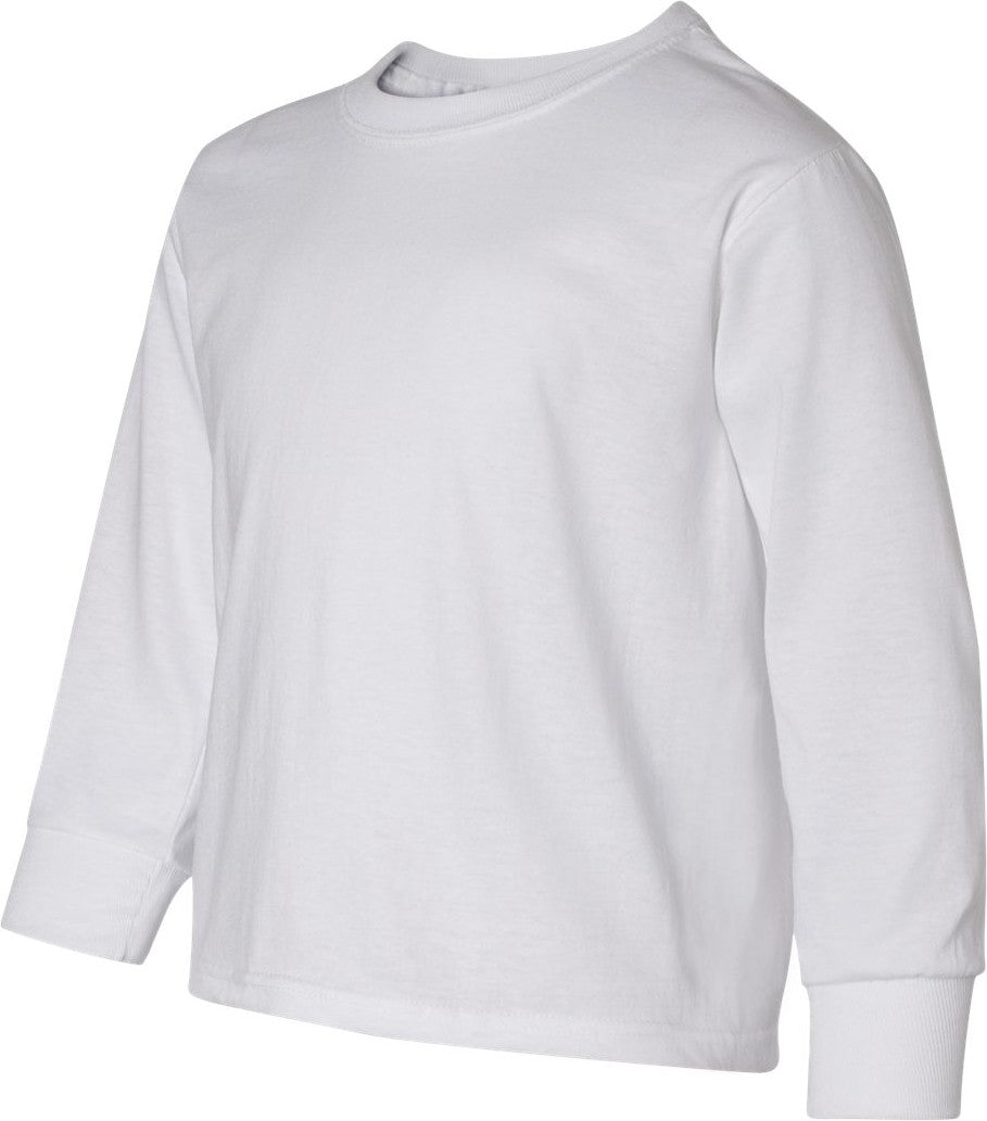 White Dri-Power® Youth Long Sleeve 50/50 T-Shirt - 29BLR