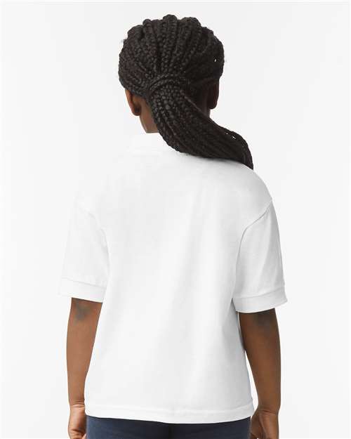 White DryBlend® Youth Jersey Polo - 8800B