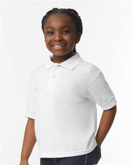 White DryBlend® Youth Jersey Polo - 8800B