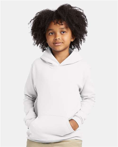 White Ecosmart® Youth Hooded Sweatshirt - P473
