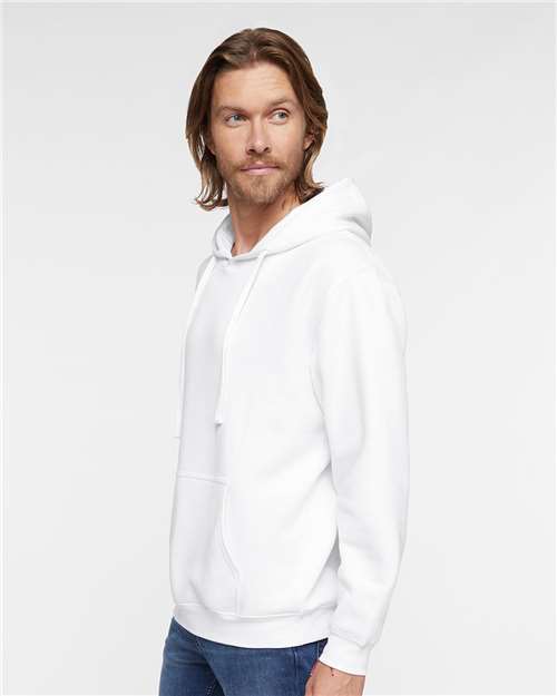 White Elevated Fleece Basic Hoodie - 6926