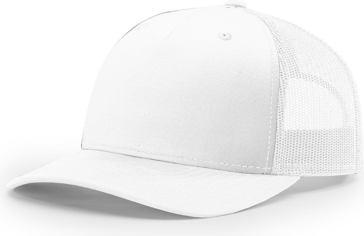 White Five Panel Trucker
