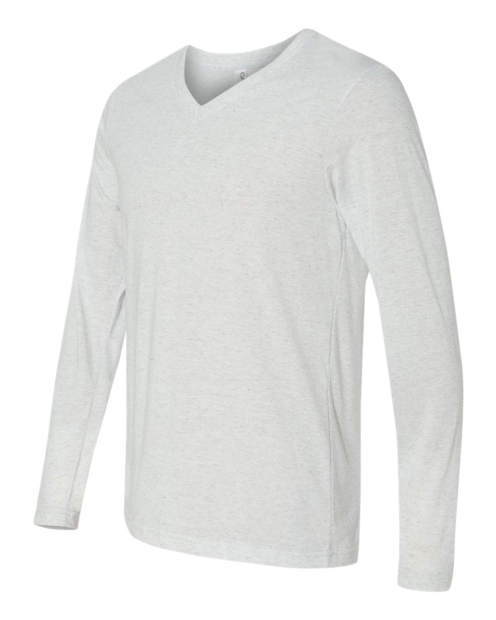 White Fleck Triblend Long Sleeve V-Neck Tee - 3425
