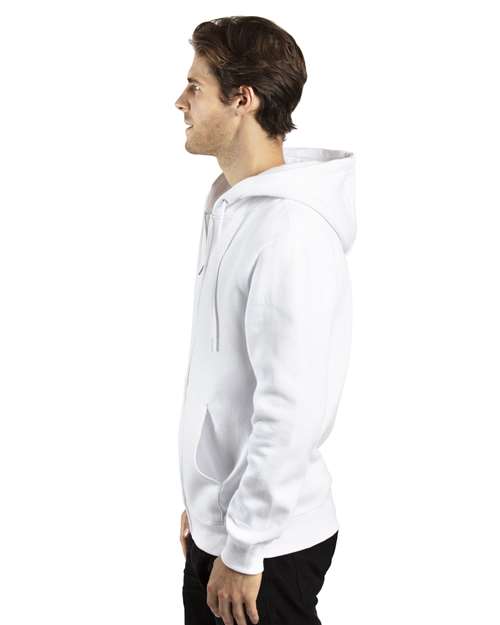 White Fleece Full-Zip Hooded Sweatshirt - 320Z