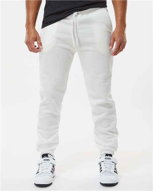 White Fleece Joggers - 8800