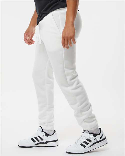 White Fleece Joggers - 8800