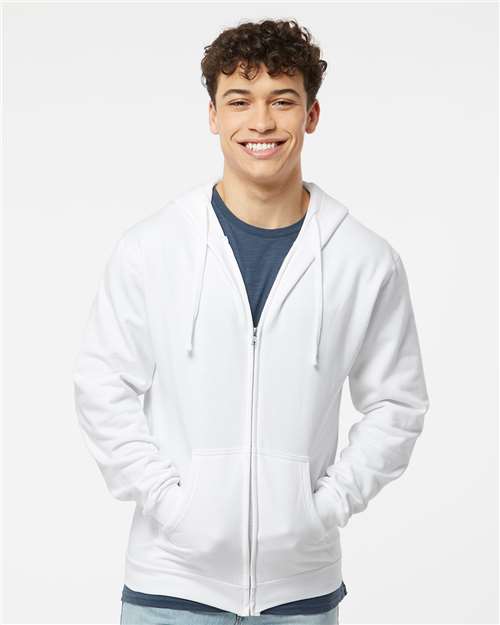 White Full-Zip Hooded Sweatshirt - 331