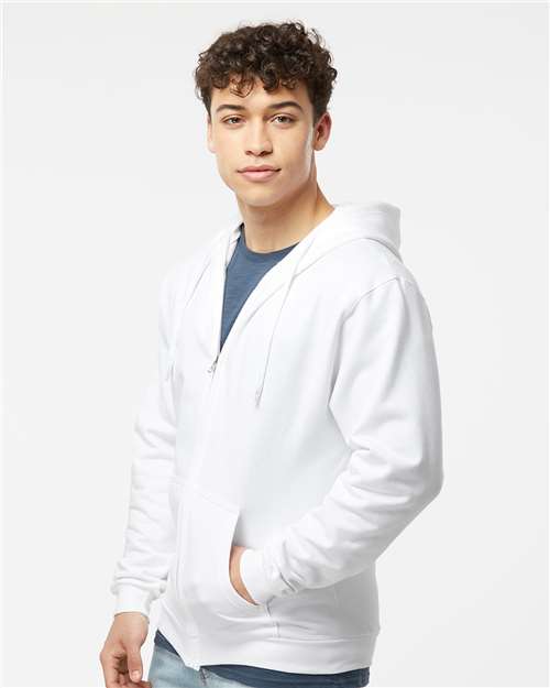 White Full-Zip Hooded Sweatshirt - 331