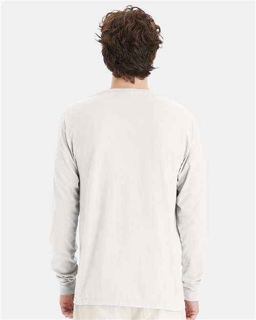 White Garment-Dyed Long Sleeve T-Shirt - GDH200
