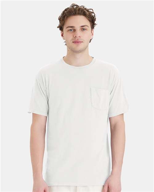 White Garment-Dyed Pocket T-Shirt - GDH150