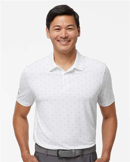 White/ Grey Three Pine Tree Polo - A574