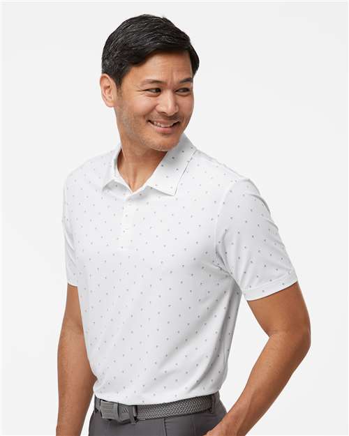 White/ Grey Three Pine Tree Polo - A574