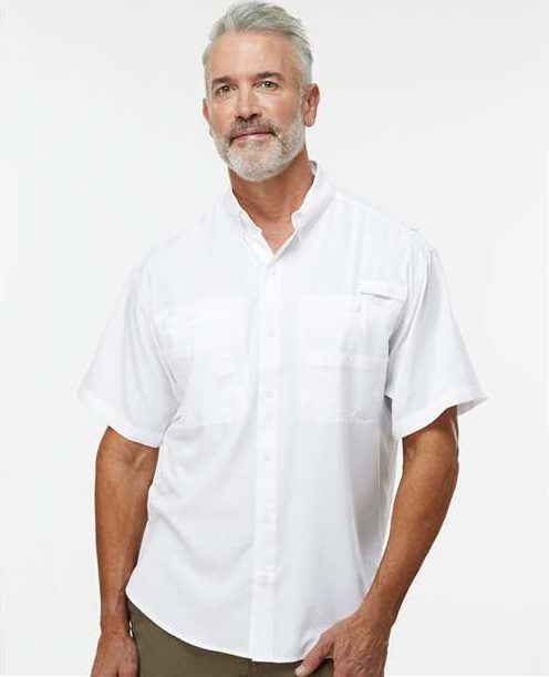 White Hatteras Performance Short Sleeve Fishing Shirt - 700
