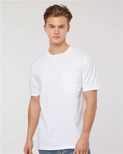 White Heavyweight Jersey Pocket T-Shirt - 293
