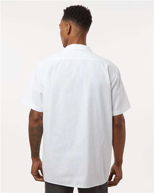 White Industrial Short Sleeve Work Shirt - S535