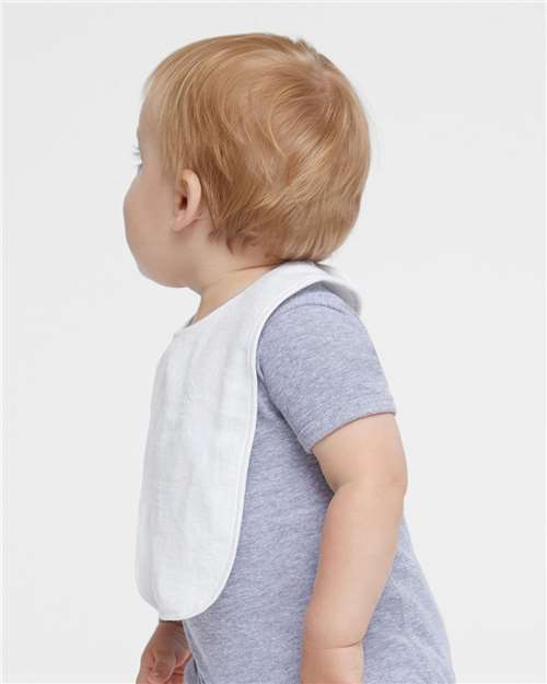 White Infant Contrast Trim Terry Bib - 1003