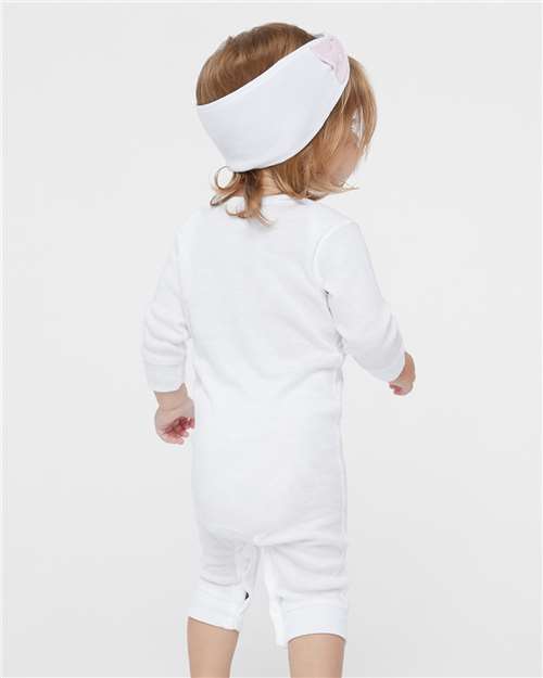 White Infant Long Legged Baby Rib Bodysuit - 4412