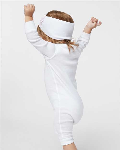 White Infant Long Legged Baby Rib Bodysuit - 4412