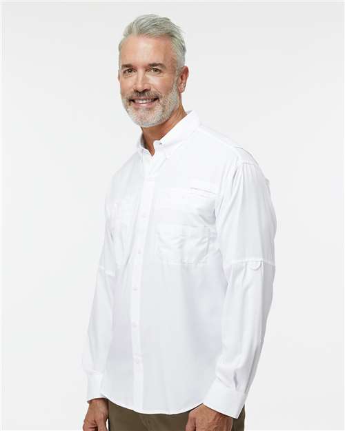 White Kitty Hawk Performance Long Sleeve Fishing Shirt - 702