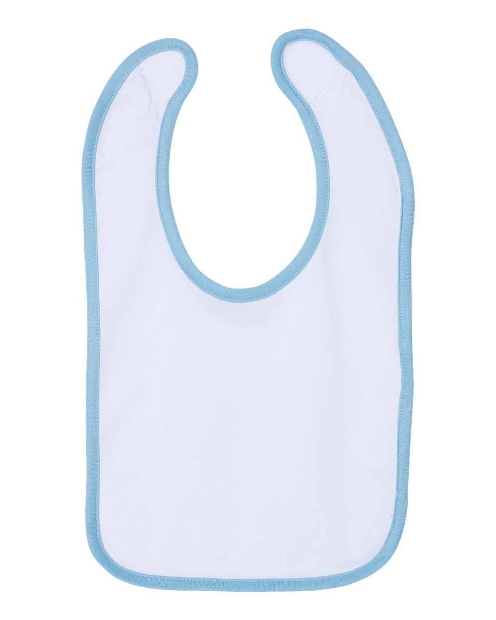 White/ Light Blue Infant Contrast Trim Premium Jersey Bib - 1004