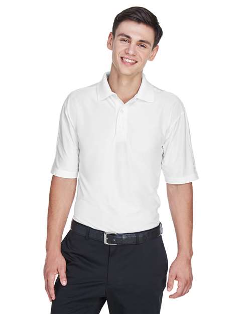 White Men's Cool & Dry Elite Performance Polo - 8415