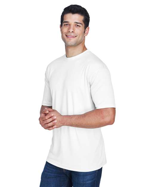 White Men's Cool & Dry Sport Performance Interlock T-Shirt - 8420