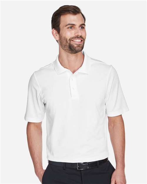 White Men's CrownLux Performance® Plaited Polo - DG20