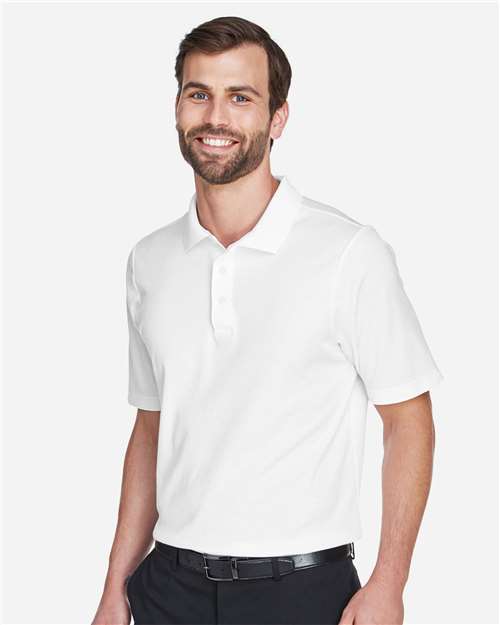 White Men's CrownLux Performance® Tall Plaited Polo - DG20T