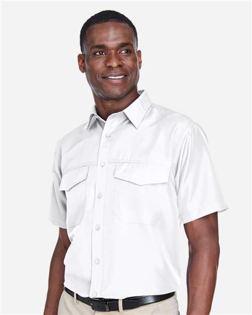White Men's Key West Short Sleeve Performance Staff Shirt - M580