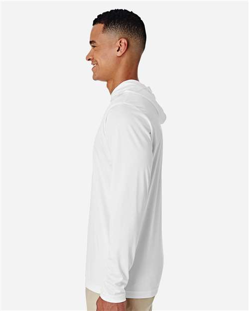 White Men's Zone Performance Hooded T-Shirt - TT41