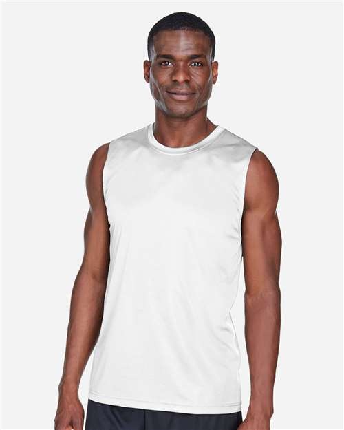 White Men's Zone Performance Muscle T-Shirt - TT11M