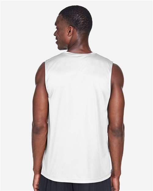 White Men's Zone Performance Muscle T-Shirt - TT11M