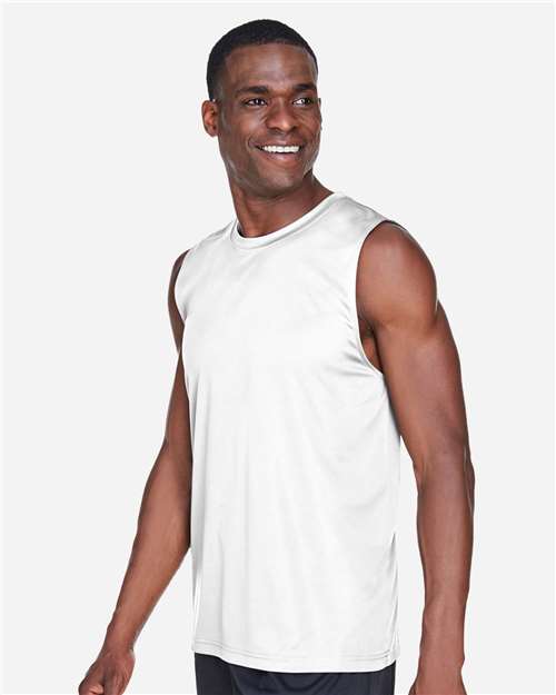White Men's Zone Performance Muscle T-Shirt - TT11M