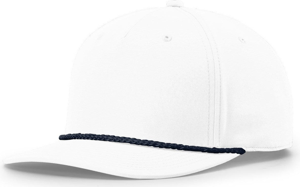 White-Navy 5 Panel Classic Rope Cap