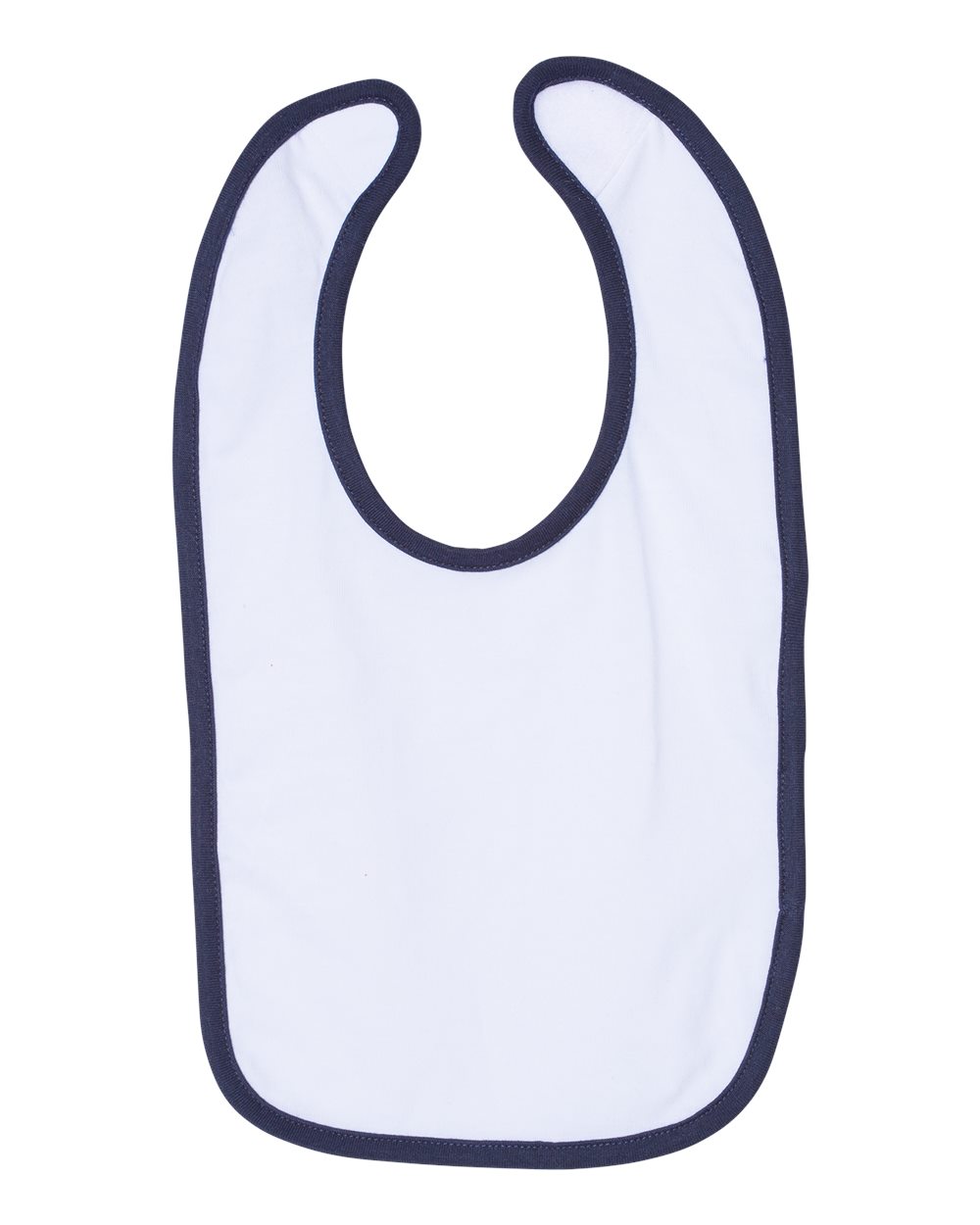 White/ Navy Infant Contrast Trim Premium Jersey Bib - 1004