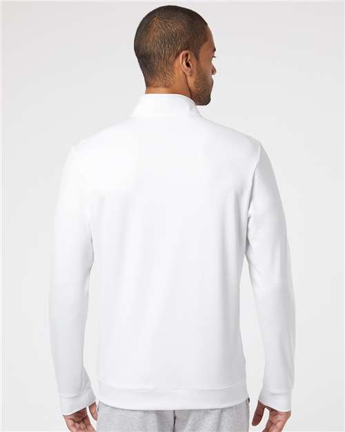White Performance Textured Quarter-Zip Pullover - A295