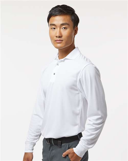 White Prescott Long Sleeve Polo - 110