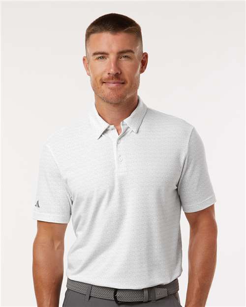 White Printed Blend Polo - A702