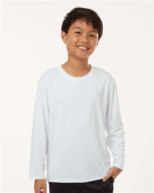 White Pro-Lock Youth Performance Long Sleeve T-Shirt - 48400Y